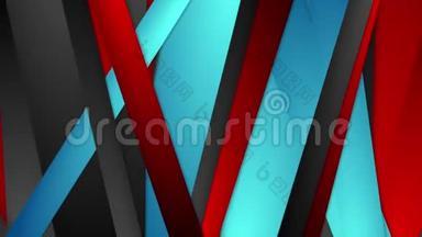 红色、蓝色和黑色条纹抽象公司运动背景